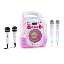 Kara Liquida ružová farba + Dazzl mikrofónová sada, karaoke zariadenie, mikrofón, LED osvetlenie